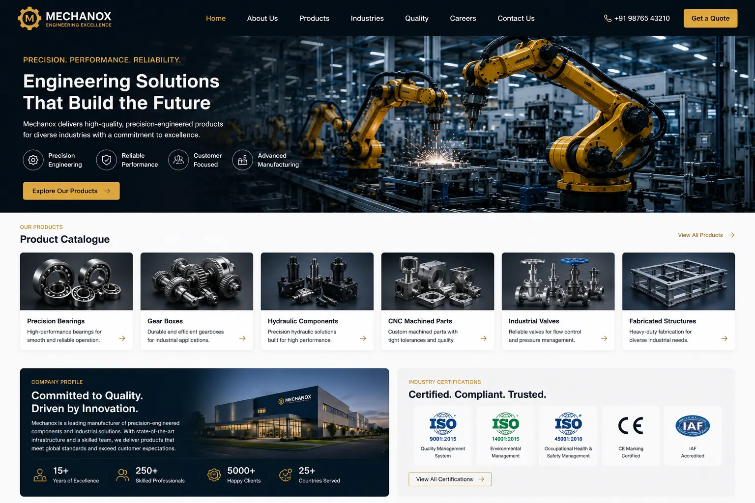 Manufacturing Website